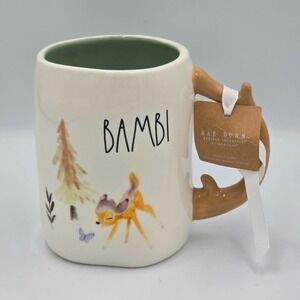 Rae Dunn x Disney Bambi Artisan Collection by Magenta Ceramic Mug Antler Handle